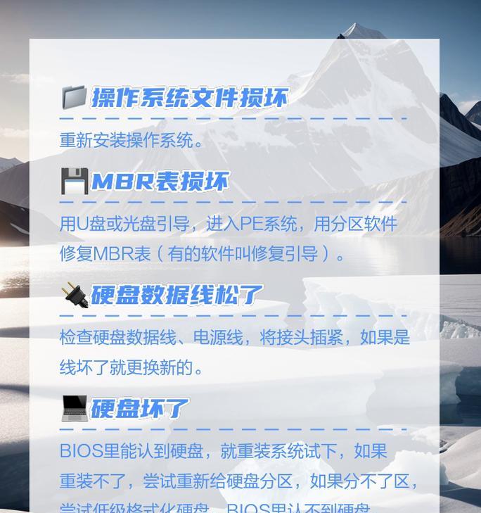 电脑系统故障修复大全（解决电脑系统故障的实用办法及操作指南）